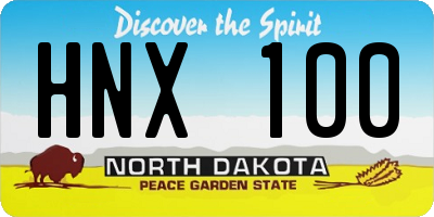 ND license plate HNX100