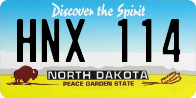 ND license plate HNX114