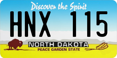 ND license plate HNX115