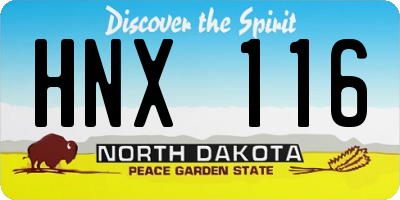 ND license plate HNX116