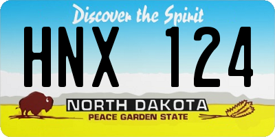 ND license plate HNX124