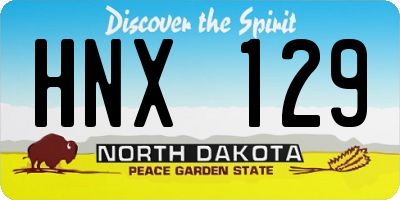 ND license plate HNX129