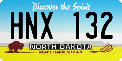 ND license plate HNX132