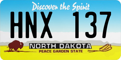 ND license plate HNX137