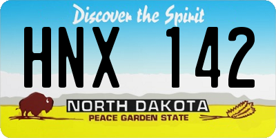 ND license plate HNX142