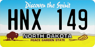 ND license plate HNX149