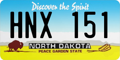 ND license plate HNX151