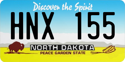 ND license plate HNX155