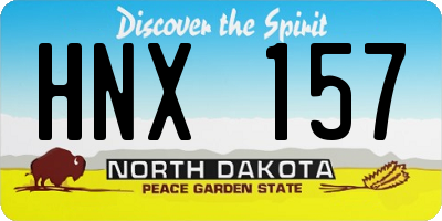 ND license plate HNX157