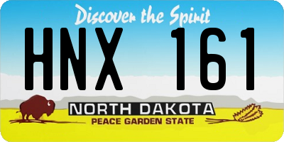 ND license plate HNX161