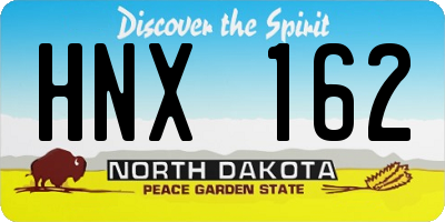 ND license plate HNX162