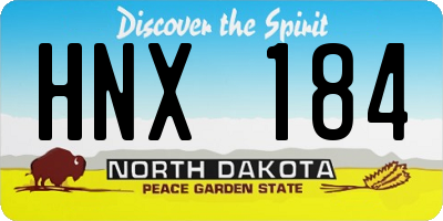 ND license plate HNX184