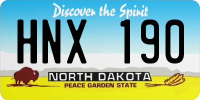ND license plate HNX190