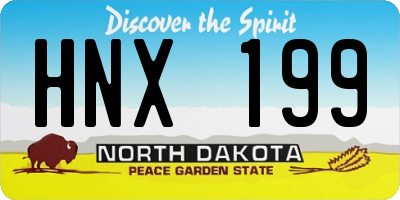 ND license plate HNX199