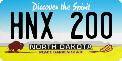 ND license plate HNX200