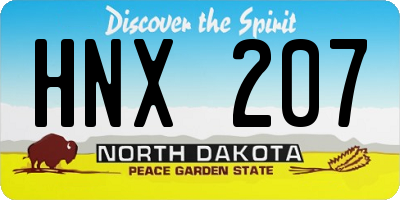 ND license plate HNX207