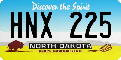 ND license plate HNX225