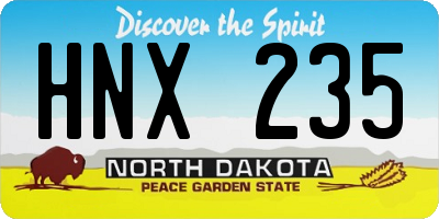 ND license plate HNX235