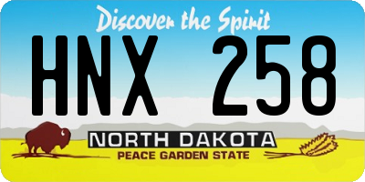 ND license plate HNX258