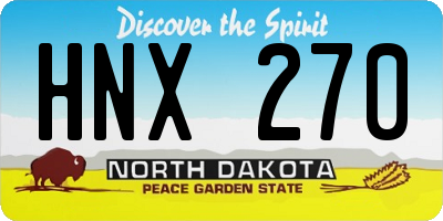 ND license plate HNX270