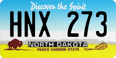 ND license plate HNX273