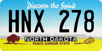 ND license plate HNX278