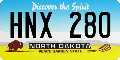 ND license plate HNX280