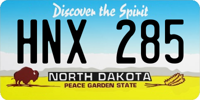 ND license plate HNX285