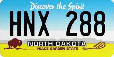ND license plate HNX288