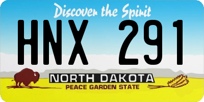 ND license plate HNX291