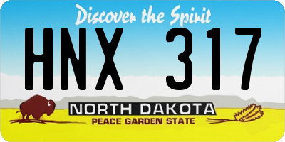 ND license plate HNX317