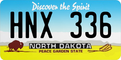 ND license plate HNX336