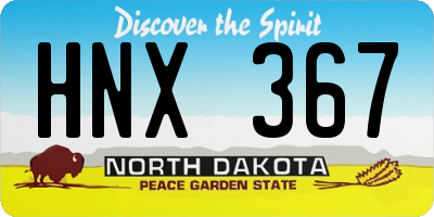ND license plate HNX367