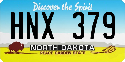 ND license plate HNX379