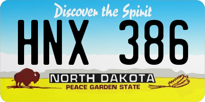 ND license plate HNX386