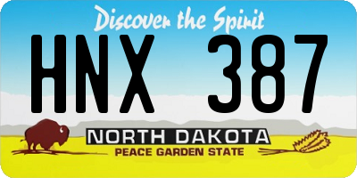 ND license plate HNX387