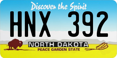 ND license plate HNX392