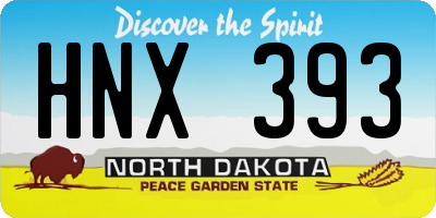 ND license plate HNX393