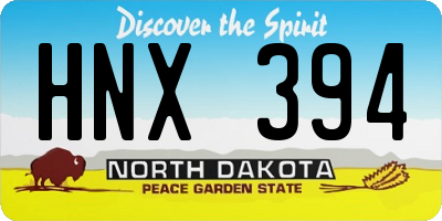ND license plate HNX394