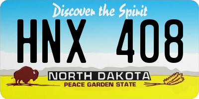 ND license plate HNX408