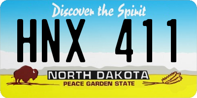 ND license plate HNX411