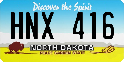 ND license plate HNX416