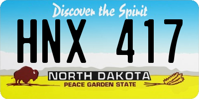 ND license plate HNX417