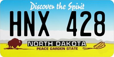 ND license plate HNX428