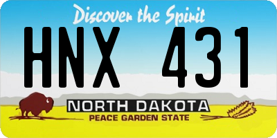 ND license plate HNX431