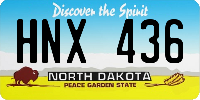 ND license plate HNX436
