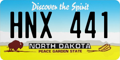 ND license plate HNX441