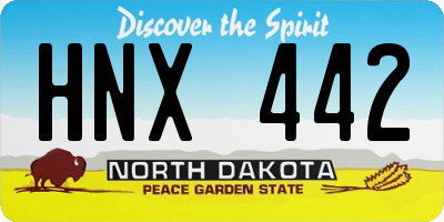 ND license plate HNX442