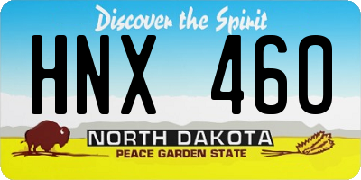 ND license plate HNX460