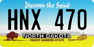 ND license plate HNX470